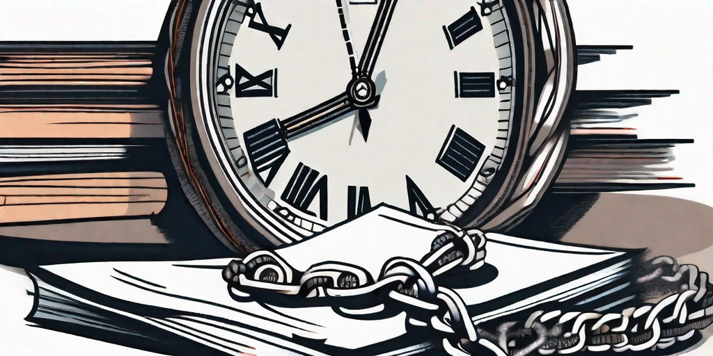 A clock wrapped in chains